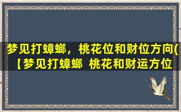 梦见打蟑螂，桃花位和财位方向(【梦见打蟑螂  桃花和财运方位大揭秘】)